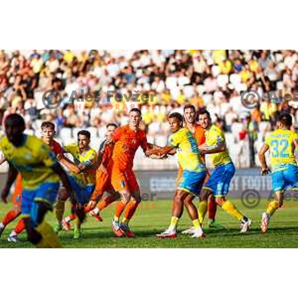 in action during Prva liga Telemach 2025/2026 football match between Koper and Celje at Bonifika Stadium in Koper, Slovenia on September 14, 2025