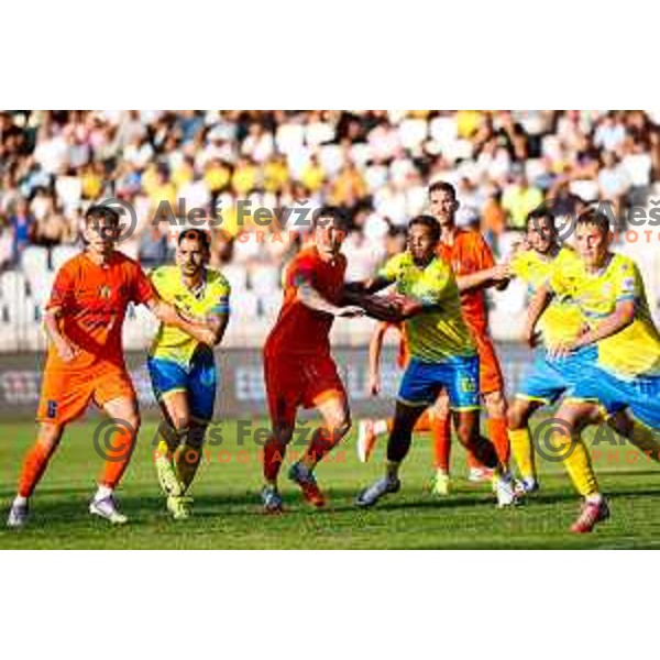 in action during Prva liga Telemach 2025/2026 football match between Koper and Celje at Bonifika Stadium in Koper, Slovenia on September 14, 2025