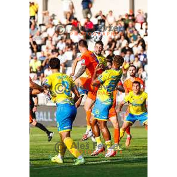 in action during Prva liga Telemach 2025/2026 football match between Koper and Celje at Bonifika Stadium in Koper, Slovenia on September 14, 2025