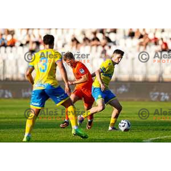 in action during Prva liga Telemach 2025/2026 football match between Koper and Celje at Bonifika Stadium in Koper, Slovenia on September 14, 2025