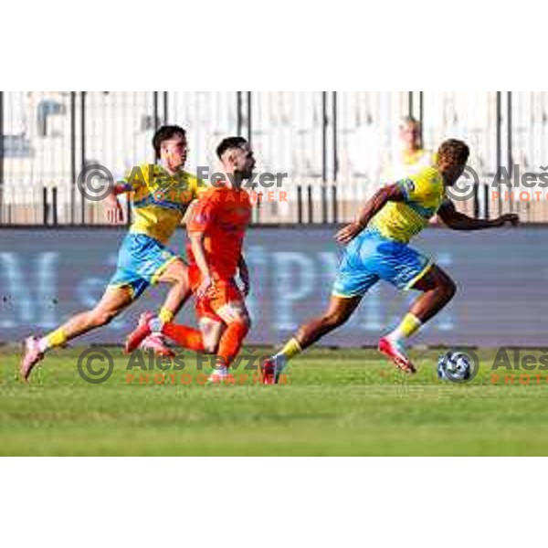 in action during Prva liga Telemach 2025/2026 football match between Koper and Celje at Bonifika Stadium in Koper, Slovenia on September 14, 2025