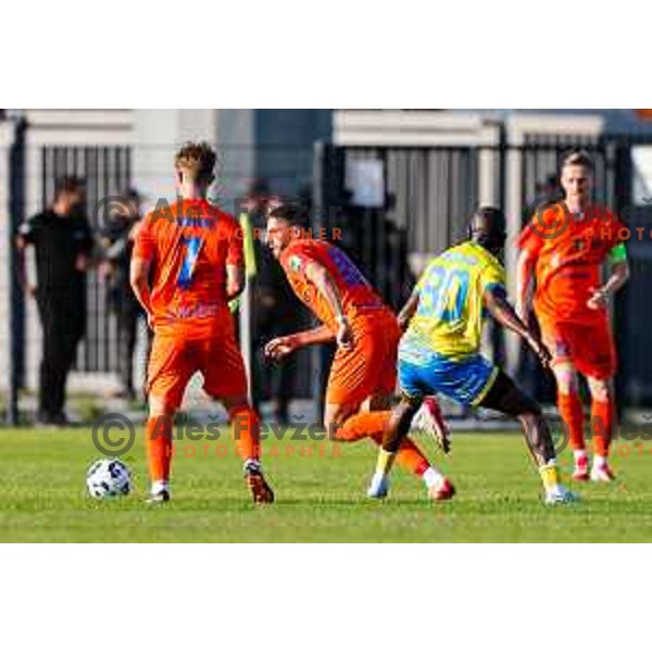 in action during Prva liga Telemach 2025/2026 football match between Koper and Celje at Bonifika Stadium in Koper, Slovenia on September 14, 2025