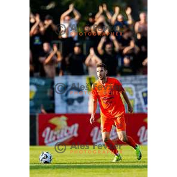 in action during Prva liga Telemach 2025/2026 football match between Koper and Celje at Bonifika Stadium in Koper, Slovenia on September 14, 2025