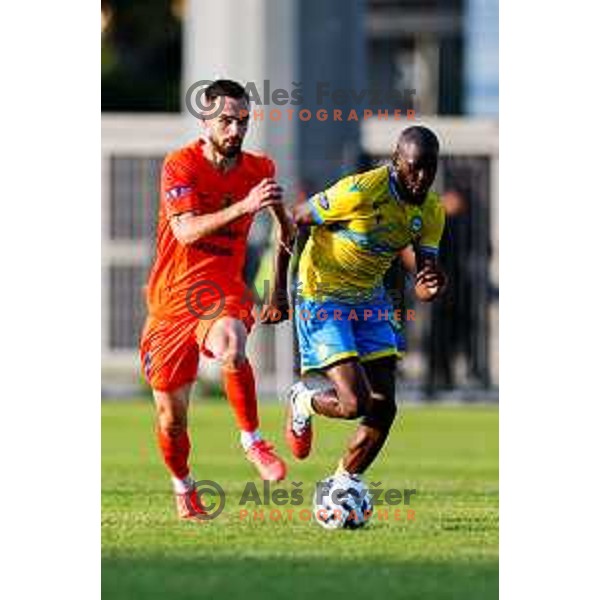 in action during Prva liga Telemach 2025/2026 football match between Koper and Celje at Bonifika Stadium in Koper, Slovenia on September 14, 2025