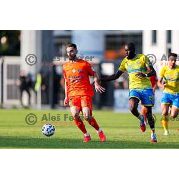 in action during Prva liga Telemach 2025/2026 football match between Koper and Celje at Bonifika Stadium in Koper, Slovenia on September 14, 2025