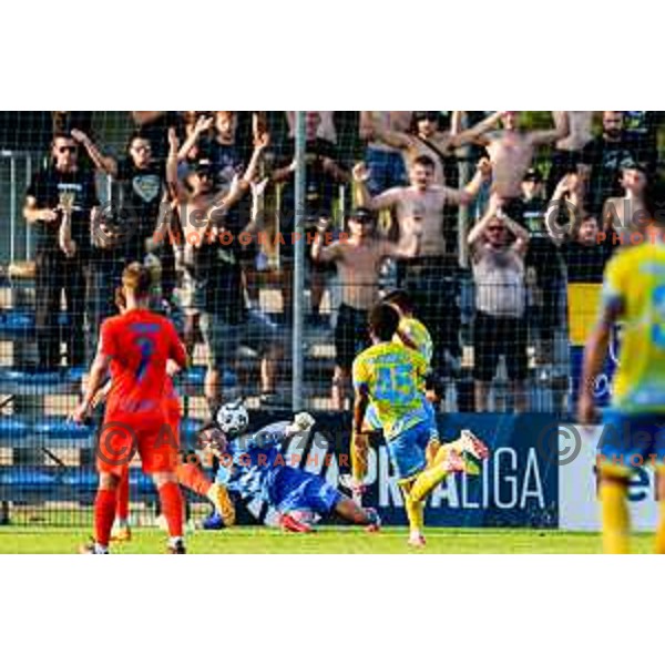 in action during Prva liga Telemach 2025/2026 football match between Koper and Celje at Bonifika Stadium in Koper, Slovenia on September 14, 2025