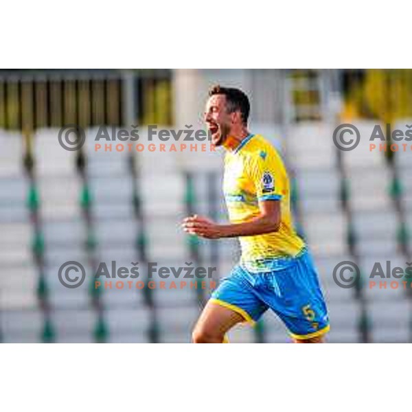 in action during Prva liga Telemach 2025/2026 football match between Koper and Celje at Bonifika Stadium in Koper, Slovenia on September 14, 2025