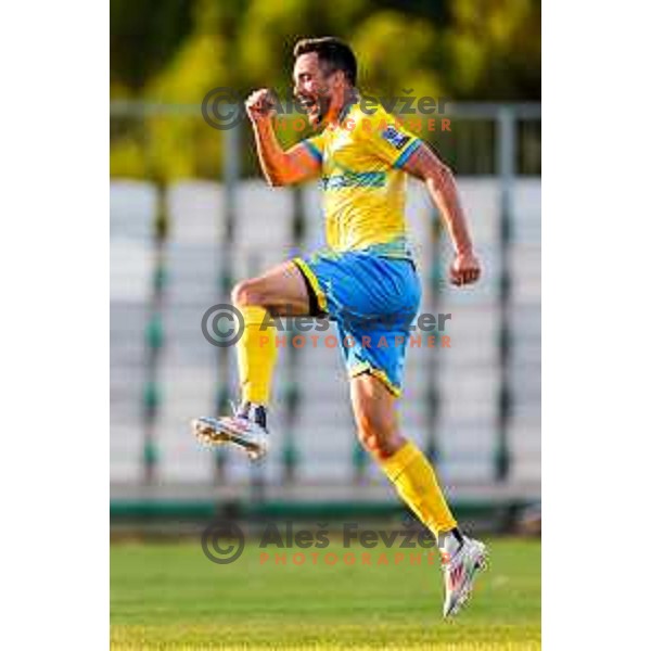 in action during Prva liga Telemach 2025/2026 football match between Koper and Celje at Bonifika Stadium in Koper, Slovenia on September 14, 2025