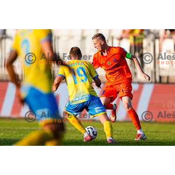 in action during Prva liga Telemach 2025/2026 football match between Koper and Celje at Bonifika Stadium in Koper, Slovenia on September 14, 2025