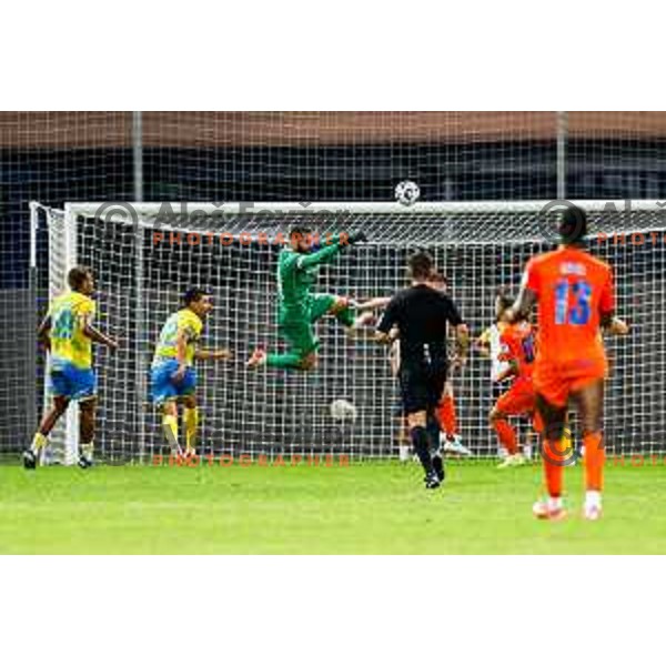 in action during Prva liga Telemach 2025/2026 football match between Koper and Celje at Bonifika Stadium in Koper, Slovenia on September 14, 2025
