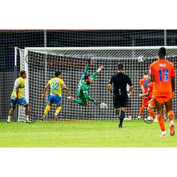 in action during Prva liga Telemach 2025/2026 football match between Koper and Celje at Bonifika Stadium in Koper, Slovenia on September 14, 2025