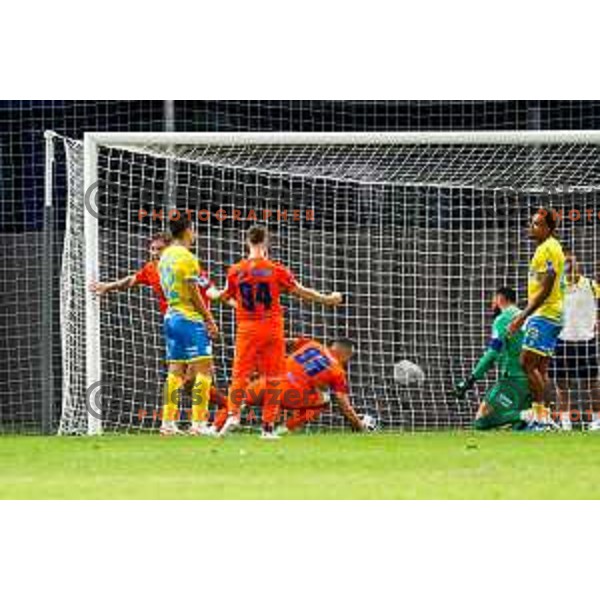 in action during Prva liga Telemach 2025/2026 football match between Koper and Celje at Bonifika Stadium in Koper, Slovenia on September 14, 2025