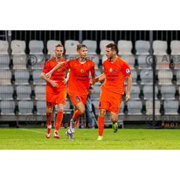 in action during Prva liga Telemach 2025/2026 football match between Koper and Celje at Bonifika Stadium in Koper, Slovenia on September 14, 2025