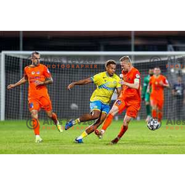 in action during Prva liga Telemach 2025/2026 football match between Koper and Celje at Bonifika Stadium in Koper, Slovenia on September 14, 2025