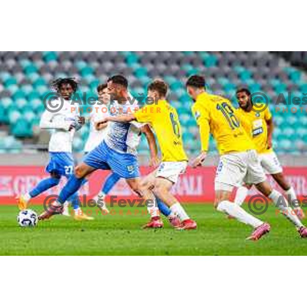 in action during Prva liga Telemach 2025/2026 football match between Bravo Big Bang and Domzale in Ljubljana, Slovenia on September 14, 2025
