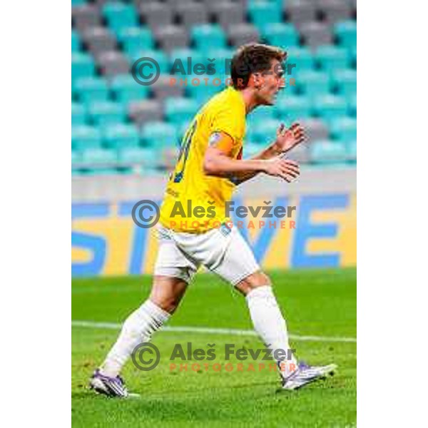 in action during Prva liga Telemach 2025/2026 football match between Bravo Big Bang and Domzale in Ljubljana, Slovenia on September 14, 2025