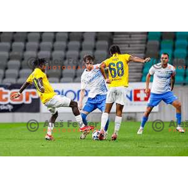 in action during Prva liga Telemach 2025/2026 football match between Bravo Big Bang and Domzale in Ljubljana, Slovenia on September 14, 2025