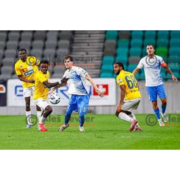 in action during Prva liga Telemach 2025/2026 football match between Bravo Big Bang and Domzale in Ljubljana, Slovenia on September 14, 2025