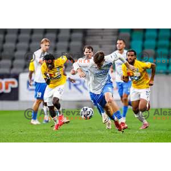 in action during Prva liga Telemach 2025/2026 football match between Bravo Big Bang and Domzale in Ljubljana, Slovenia on September 14, 2025