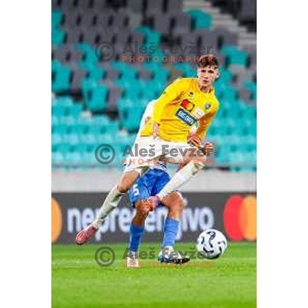 in action during Prva liga Telemach 2025/2026 football match between Bravo Big Bang and Domzale in Ljubljana, Slovenia on September 14, 2025