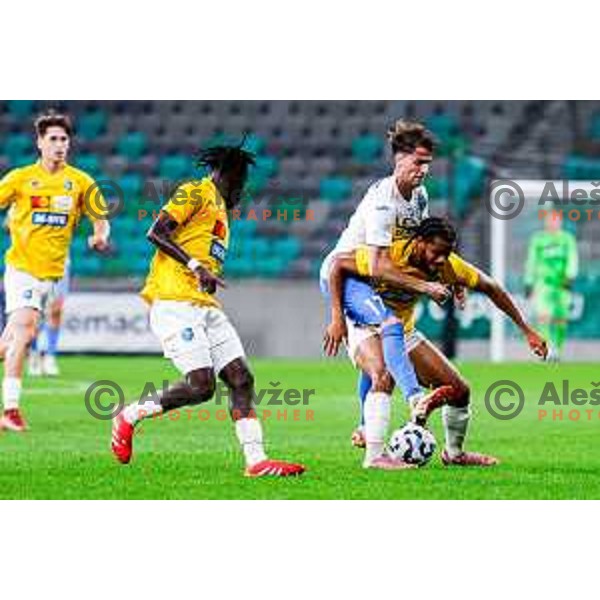 in action during Prva liga Telemach 2025/2026 football match between Bravo Big Bang and Domzale in Ljubljana, Slovenia on September 14, 2025