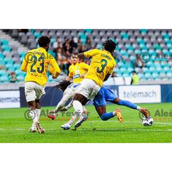 in action during Prva liga Telemach 2025/2026 football match between Bravo Big Bang and Domzale in Ljubljana, Slovenia on September 14, 2025