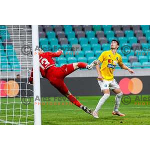 in action during Prva liga Telemach 2025/2026 football match between Bravo Big Bang and Domzale in Ljubljana, Slovenia on September 14, 2025