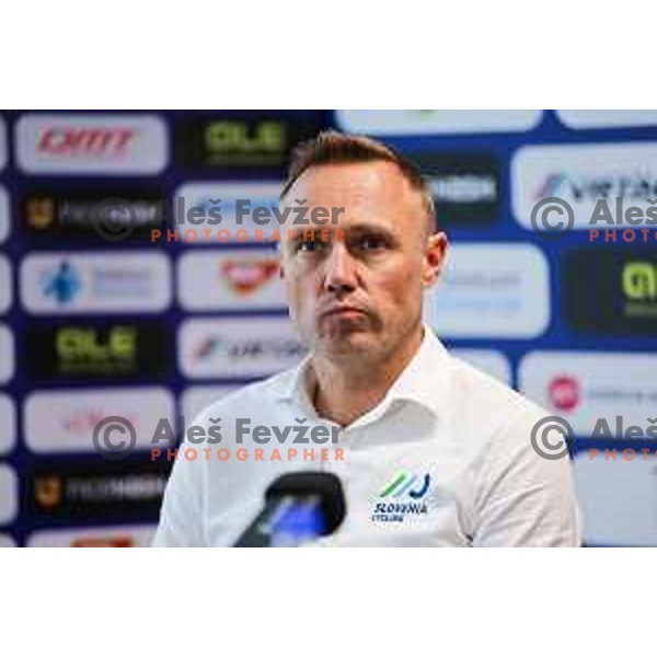 Uros Murn at press conference of Slovenia Cycling Federation in Ljubljana, Slovenia on September 16, 2025 before departure to World Championship. Photo: Filip Barbalic