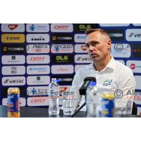 Uros Murn at press conference of Slovenia Cycling Federation in Ljubljana, Slovenia on September 16, 2025 before departure to World Championship. Photo: Filip Barbalic