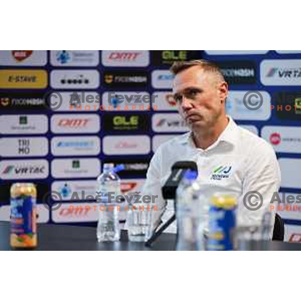 Uros Murn at press conference of Slovenia Cycling Federation in Ljubljana, Slovenia on September 16, 2025 before departure to World Championship. Photo: Filip Barbalic