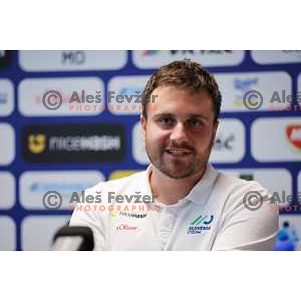 at press conference of Slovenia Cycling Federation in Ljubljana, Slovenia on September 16, 2025 before departure to World Championship. Photo: Filip Barbalic