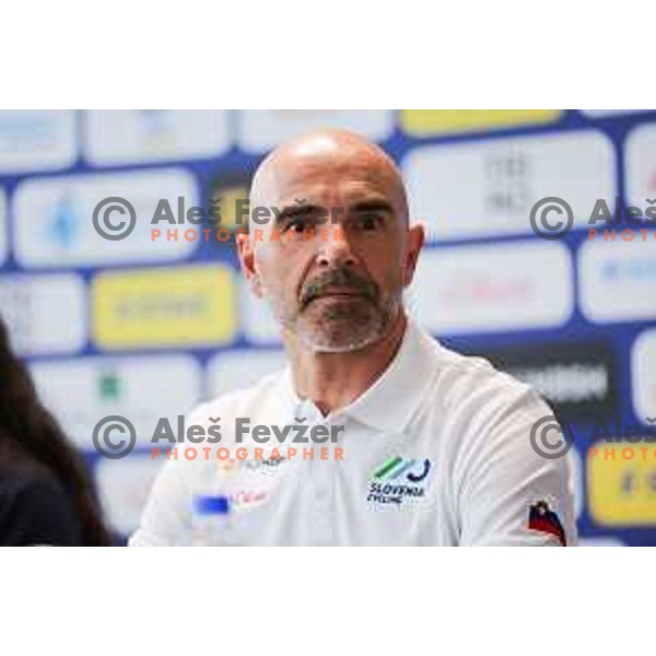 Pavel Mardonovic at press conference of Slovenia Cycling Federation in Ljubljana, Slovenia on September 16, 2025 before departure to World Championship. Photo: Filip Barbalic
