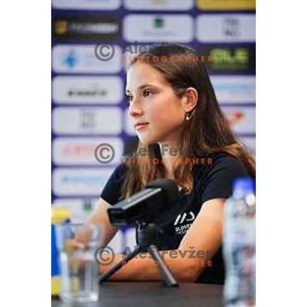 Marusa Tereza Serkezi at press conference of Slovenia Cycling Federation in Ljubljana, Slovenia on September 16, 2025 before departure to World Championship. Photo: Filip Barbalic