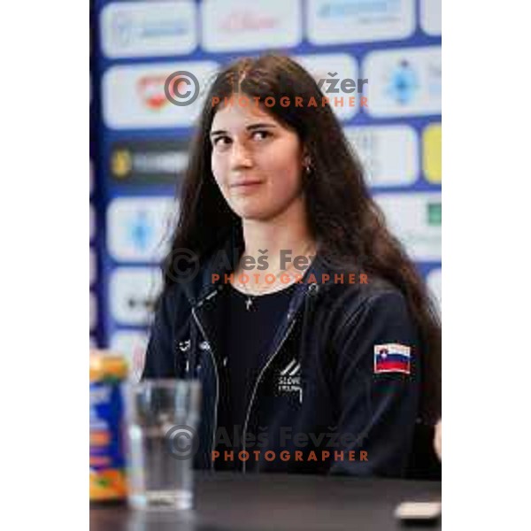 Nezka Libnik at press conference of Slovenia Cycling Federation in Ljubljana, Slovenia on September 16, 2025 before departure to World Championship. Photo: Filip Barbalic