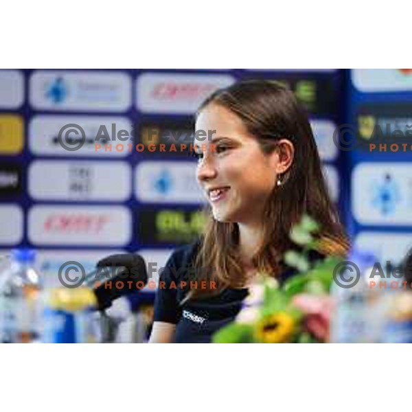 Marusa Tereza Serkezi at press conference of Slovenia Cycling Federation in Ljubljana, Slovenia on September 16, 2025 before departure to World Championship. Photo: Filip Barbalic