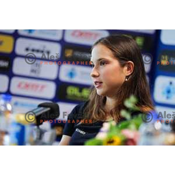 Marusa Tereza Serkezi at press conference of Slovenia Cycling Federation in Ljubljana, Slovenia on September 16, 2025 before departure to World Championship. Photo: Filip Barbalic
