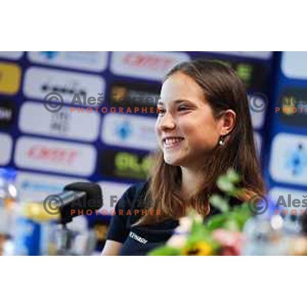 Marusa Tereza Serkezi at press conference of Slovenia Cycling Federation in Ljubljana, Slovenia on September 16, 2025 before departure to World Championship. Photo: Filip Barbalic