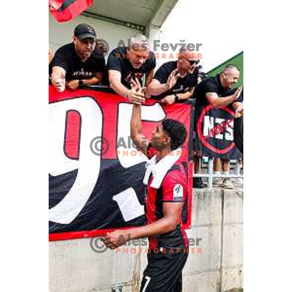 PRI in action during Prva liga Telemach 2025/2026 football match between Primorje and Aluminij in Ajdovscina, Slovenia on September 14, 2025