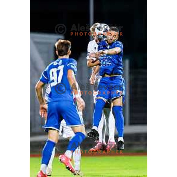 in action during second round of Pivovarna Union Slovenian Cup football match between Gorica and Primorje in Nova Gorica, Slovenia on September 17, 2025
