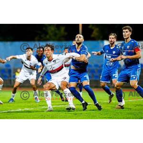 in action during second round of Pivovarna Union Slovenian Cup football match between Gorica and Primorje in Nova Gorica, Slovenia on September 17, 2025