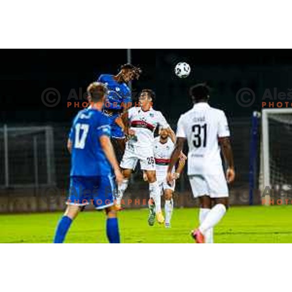 in action during second round of Pivovarna Union Slovenian Cup football match between Gorica and Primorje in Nova Gorica, Slovenia on September 17, 2025