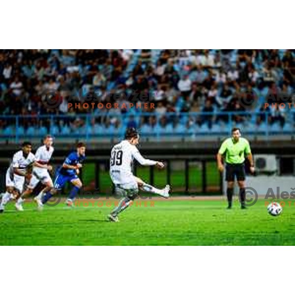 in action during second round of Pivovarna Union Slovenian Cup football match between Gorica and Primorje in Nova Gorica, Slovenia on September 17, 2025