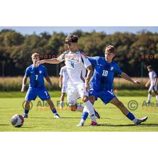 in action during friendly U16 football match between national team of Slovenia and Hungary in Radenci, Slovenia on September 18, 2025. Photo: Jure Banfi