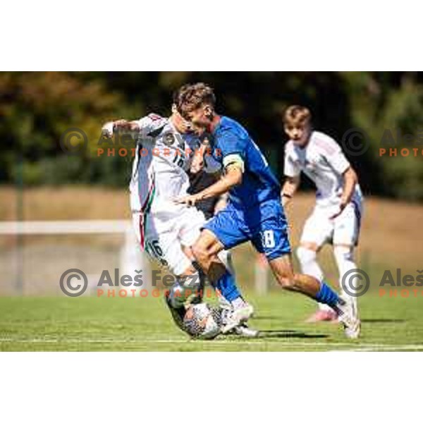 in action during friendly U16 football match between national team of Slovenia and Hungary in Radenci, Slovenia on September 18, 2025. Photo: Jure Banfi