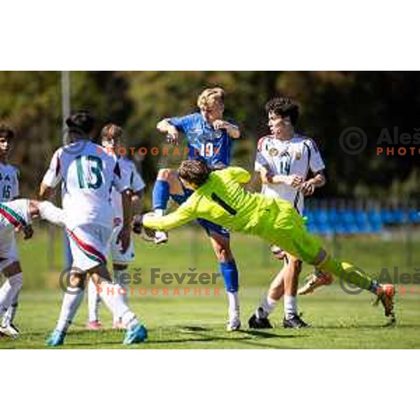in action during friendly U16 football match between national team of Slovenia and Hungary in Radenci, Slovenia on September 18, 2025. Photo: Jure Banfi