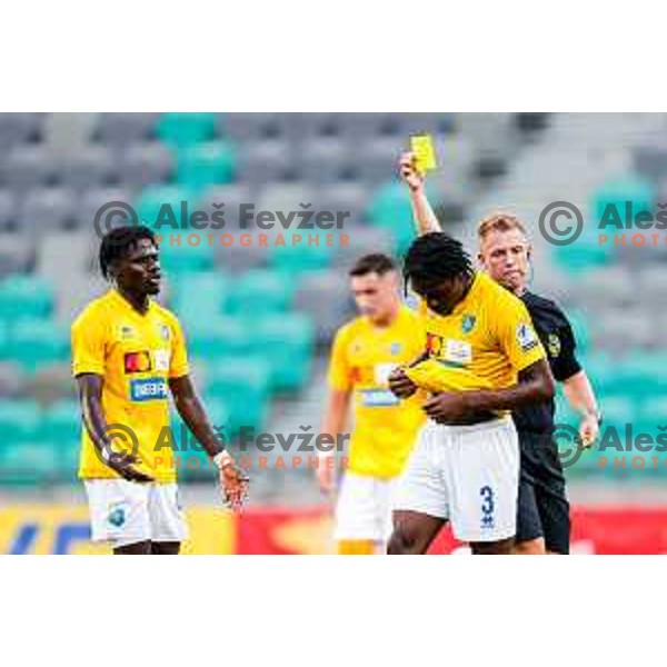 in action during Prva liga Telemach 2025/2026 football match between Olimpija and Bravo in SRC Stozice, Ljubljana, Slovenia on September 20, 2025