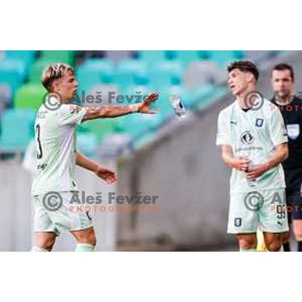 in action during Prva liga Telemach 2025/2026 football match between Olimpija and Bravo in SRC Stozice, Ljubljana, Slovenia on September 20, 2025