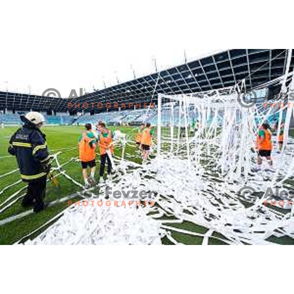 in action during Prva liga Telemach 2025/2026 football match between Olimpija and Bravo in SRC Stozice, Ljubljana, Slovenia on September 20, 2025