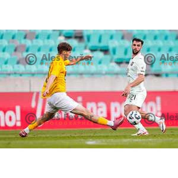 in action during Prva liga Telemach 2025/2026 football match between Olimpija and Bravo in SRC Stozice, Ljubljana, Slovenia on September 20, 2025