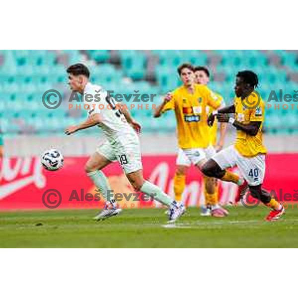 in action during Prva liga Telemach 2025/2026 football match between Olimpija and Bravo in SRC Stozice, Ljubljana, Slovenia on September 20, 2025